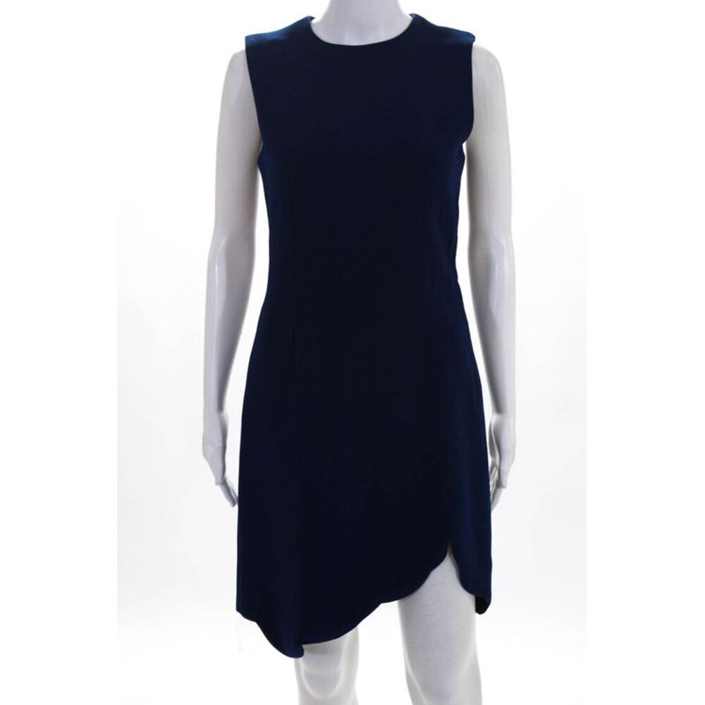 Carven Womens Marine Crepe Scallop Dress Blue Size EUR 38 10674093